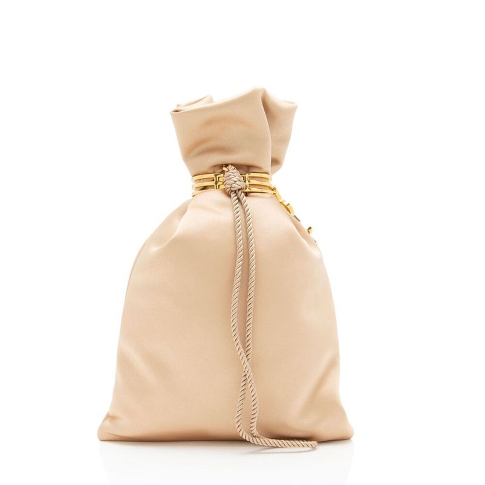 Saint Laurent Satin Logo Evening Pouch - Picture 3 of 12